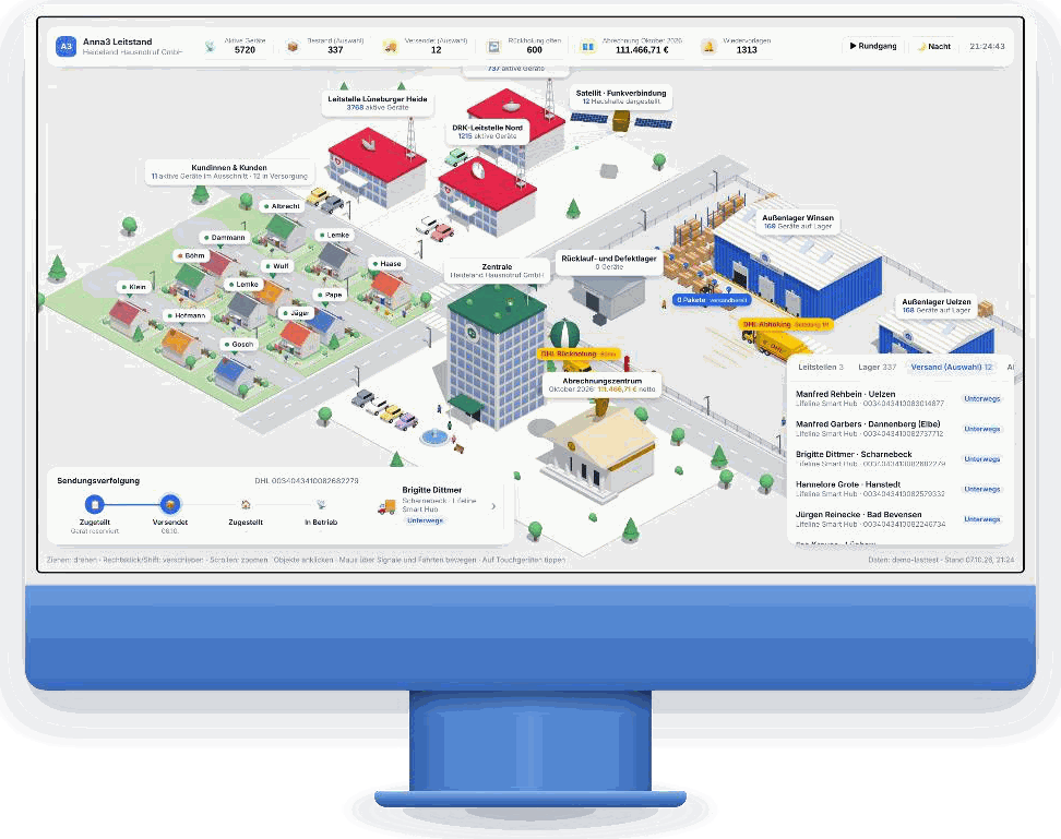 Interaktiver 3D-Leitstand im Reporting